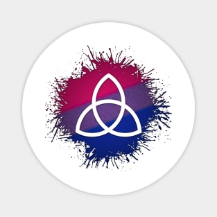 Paint Splatter Bisexual Pride Flag Triquetra Symbol Magnet